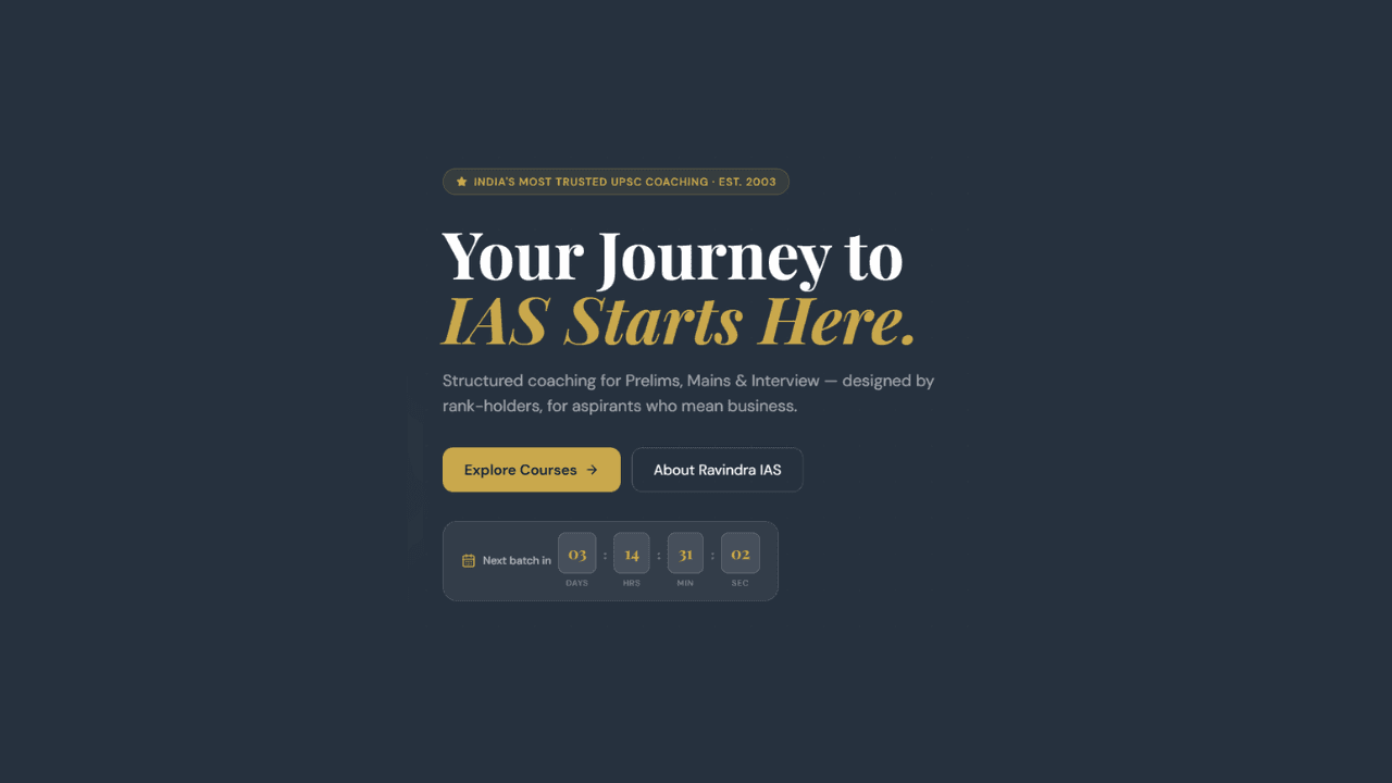 Ravindra IAS — React and Vite project by Arman Singh